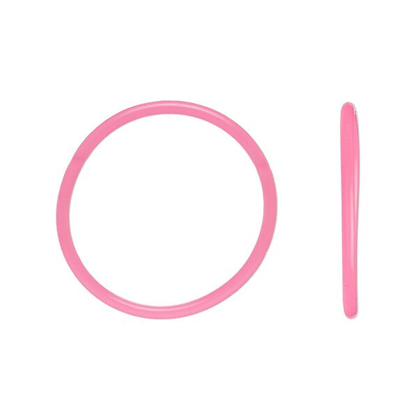 Component, Oh! Ring™, silicone, neon pink, 25mm round with 22mm hole. Sold per pkg of 50. image number 0