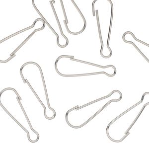Clasp snap 1pkg10, 18x6mm, stainless steel 1-strand