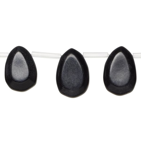 Blackstone 1pkg1, top-drilled tumbled faceted teardrop bead 15.5-16 inch 14x10mm-16x11mm image number 0