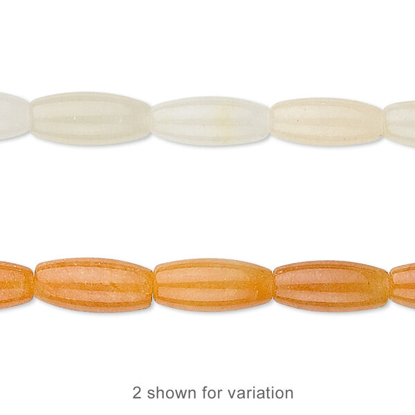 Bead, yellow "jade" (quartz) (dyed), 12x5mm barrel, B- grade, Mohs hardness 6-1/2 to 7. Sold per 16-inch strand. image number 0