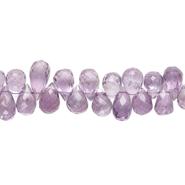 Amethyst 1pkg1, hand-cut top-drilled micro-faceted teardrop bead natural B grade, 8 inch 7x4mm-8x5mm image number 0