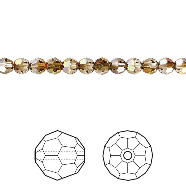 Bead 12pk crystal mahogany, Crystal Passions® 4mm round 5000 image number 0