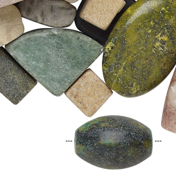 Multi-gemstone 1pkg1, mixed shape bead natural 1 lb mix 7x5mm-40x40mm image number 0