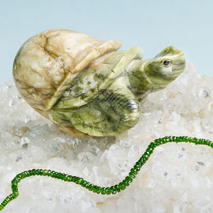 Chrome diopside (natural) 1pkg1, hand-cut faceted rondelle bead graduated 8 inch 3x1mm-5x3mm