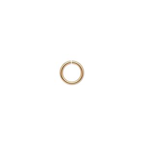 Jump ring, 14Kt gold-filled, 7.5mm round, 5.2mm inside diameter, 18 gauge. Sold per pkg of 20.