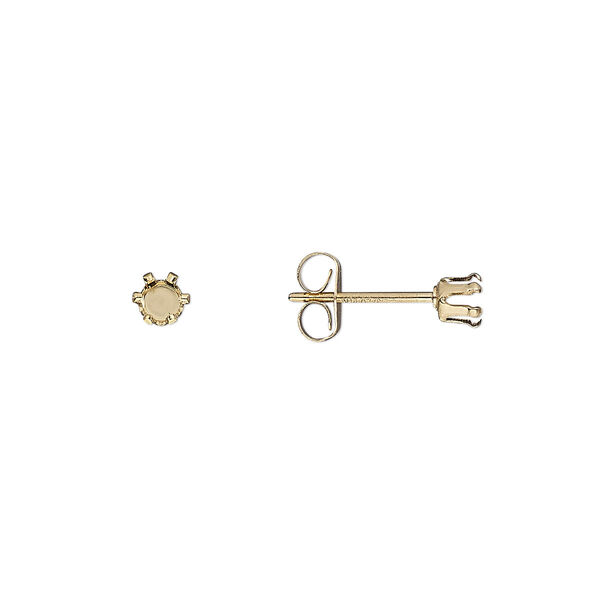 Earstud, Snap-Tite®, 14Kt gold-filled, 3mm 6-prong round setting. Sold per pkg of 2 pairs. image number 0
