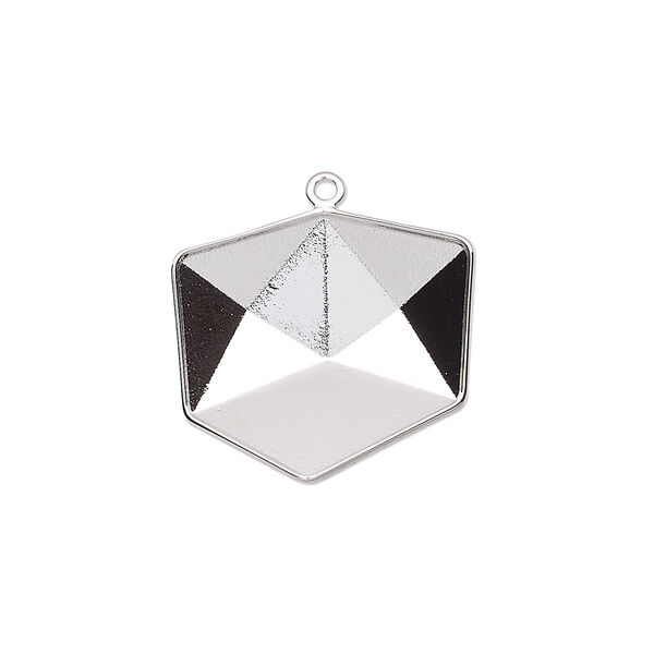 Drop, Almost Instant Jewelry®, rhodium-plated brass, 20.5x19.5mm with 19mm tilted dice setting (4933/C). Sold individually. image number 0