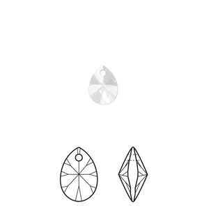 Drop 6pk crystal, Crystal Passions® 8x6mm pendant mini pear 6128