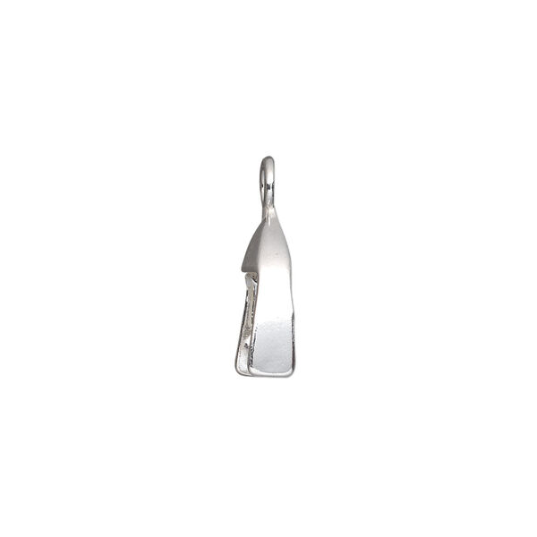 Bail, ice-pick, sterling silver, 13x5mm smooth, 5mm grip length. Sold individually. image number 0