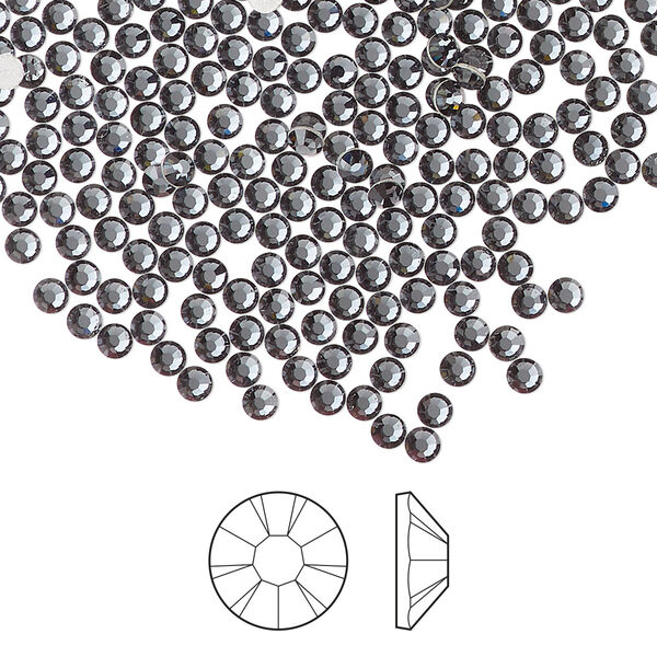 Flat back 144pk light graphite foil back, Preciosa MAXIMA Czech crystal hotfix rhinestone 2.3-2.5mm chaton rose round SS8 image number 0