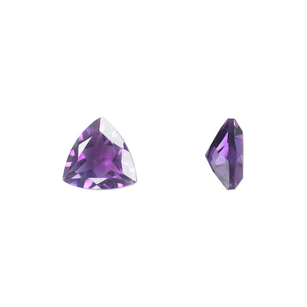 Gem, amethyst (natural), light to medium, 9x9x9mm faceted triangle, A grade, Mohs hardness 7. Sold individually. image number 0