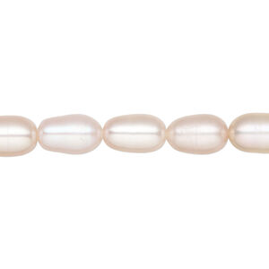 Freshwater pearl 1pkg1 rice natural, 14 inch mauve 6-7mm cultured