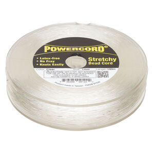 Powercord&reg; 1pkg1 no-fray elastic, clear, 1.0mm, 14-pound test, 100-meter spool.