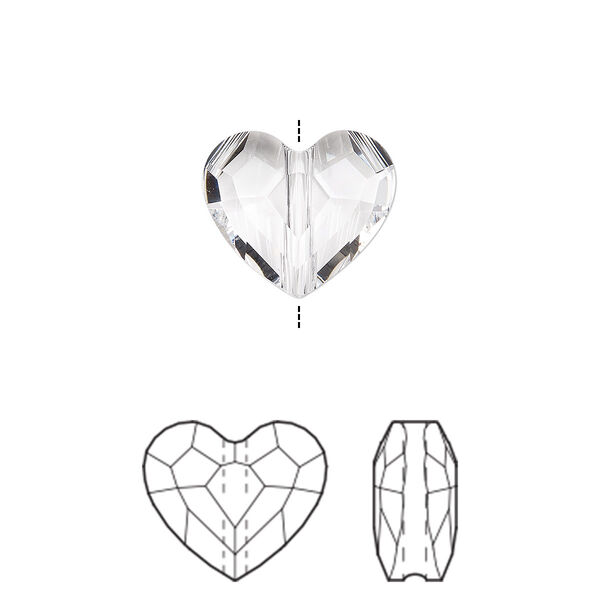 Bead 12pk crystal, Crystal Passions® 12mm love 5741 image number 0