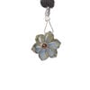 Labradorite / garnet 1pkg1, top-drilled hand-cut 1sided carved flower bead natural, 13mm image number 1