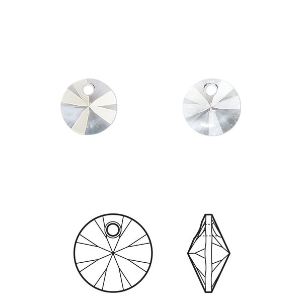 Drop 12pk crystal blue shade, Crystal Passions® 8mm pendant mini disk 6428 image number 0