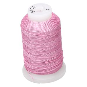 Thread, Purely Silk™, strawberry pink, size F. Sold per 140-yard spool.