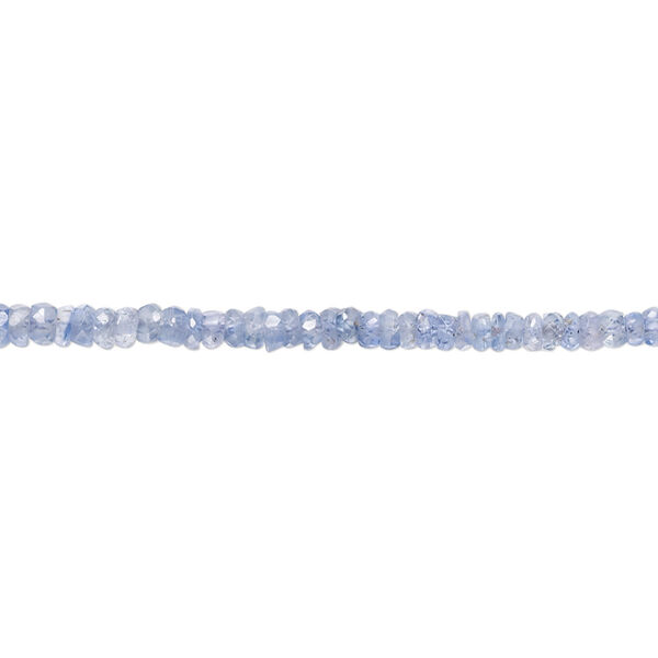 Bead, tanzanite (heated), 2x1mm-3x2mm hand-cut faceted rondelle with 0.4-0.6mm hole, C+ grade, Mohs hardness 6 to 7. Sold per 5-1/2 inch strand. image number 0