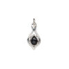 Black onyx / sterling silver 1pkg1, antiqued open beaded teardrop drop 15x9mm image number 1