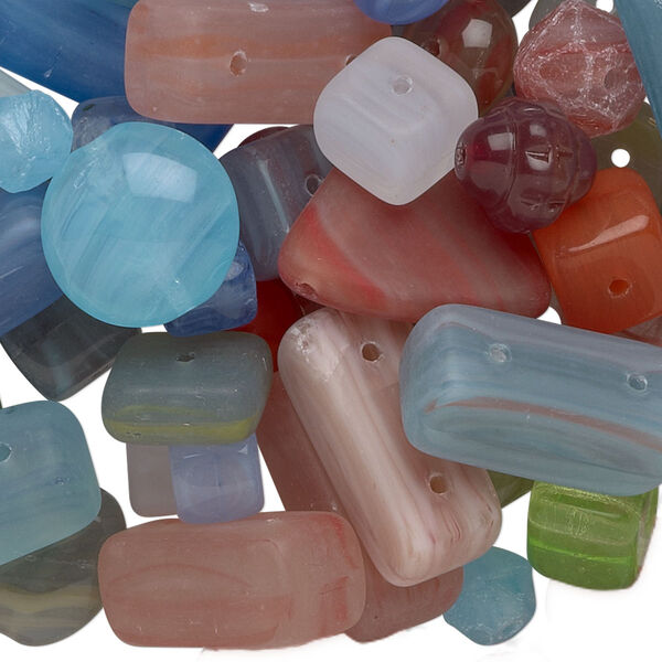 Bead mix, Preciosa, Czech glass, mixed colors, 6x6mm-19x17mm mixed shapes. Sold per 1/4 pound pkg, approximately 120 beads. image number 0