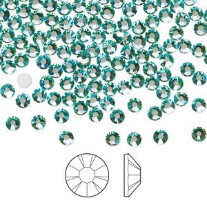 Flat back 1440pk Caribbean Sea AB foil back, Preciosa MAXIMA Czech crystal rhinestone 3-3.2mm chaton rose round SS12
