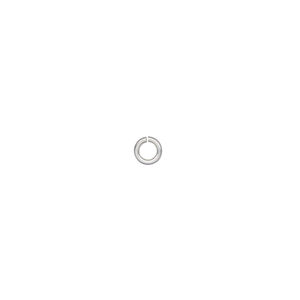 Jump ring 1pkg100 aluminum, 4mm round, 20 gauge / 2.4mm inside diameter / silver
