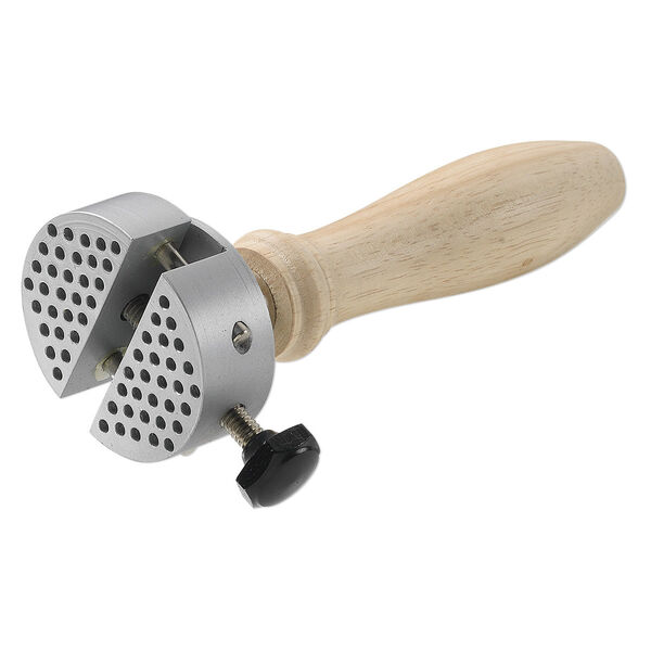 Wire-wrapping tool, Peg Leg™, aluminum and wood, 5-3/4 inches with 8 pins. Sold individually. image number 0