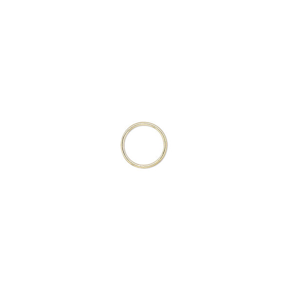 Jump ring, 14Kt gold-filled, 7mm soldered round, 5.8mm inside diameter, 22 gauge. Sold per pkg of 10. image number 0