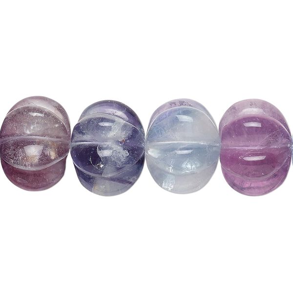 Rainbow fluorite 1pkg1, hand-cut fluted rondelle bead natural 15.5-16 inch 14x10mm image number 0