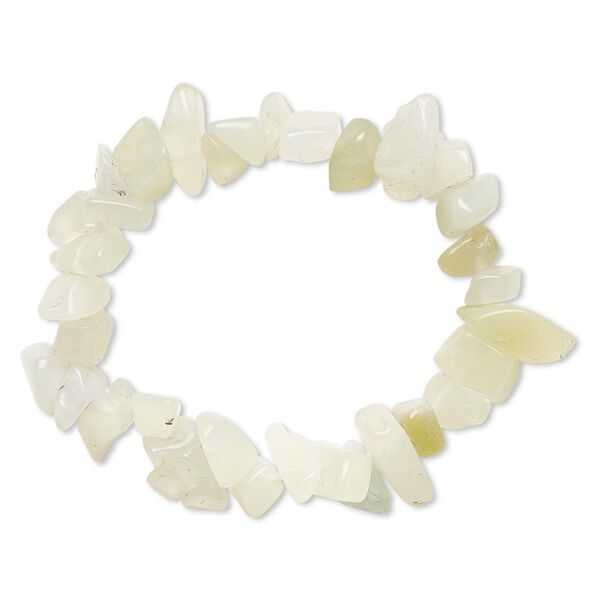 Bracelet, stretch, sea green quartz (natural), extra-large chip, 6 inches. Sold individually. image number 0
