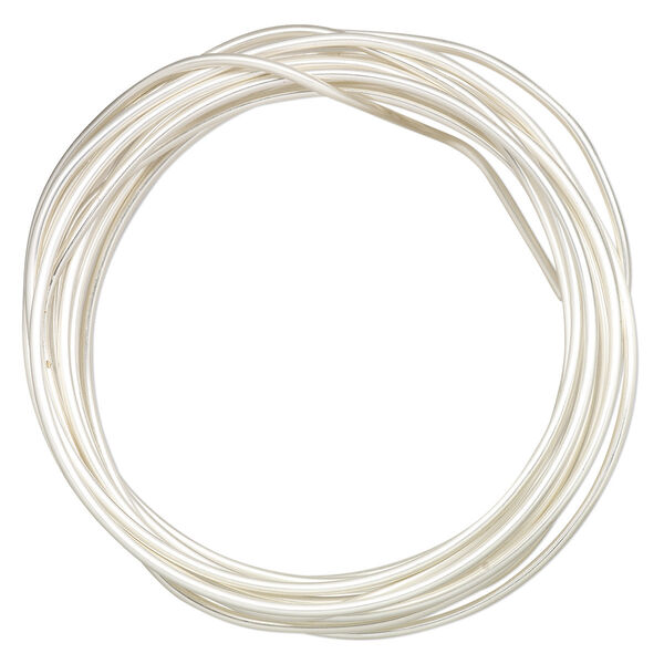 Wire, ParaWire™, silver-plated copper, round, 14 gauge. Sold per 10-foot section. image number 0
