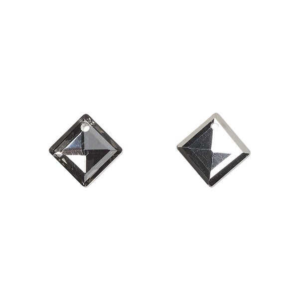 Drop, glass, opaque clear silver night, 10mm diamond. Sold per pkg of 12. image number 0