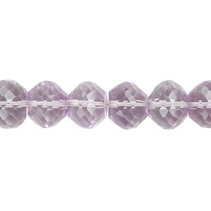 Lavender amethyst 1pkg10, hand-cut faceted rondelle bead natural 10x8mm
