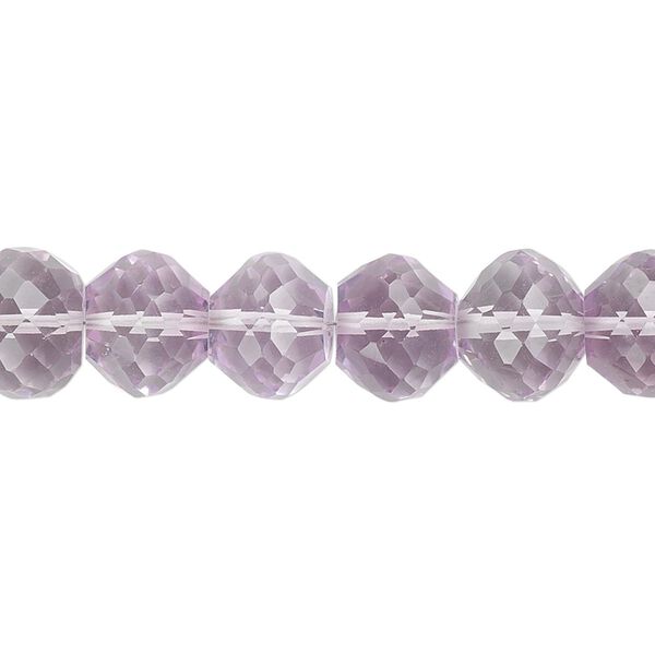 Lavender amethyst 1pkg10, hand-cut faceted rondelle bead natural 10x8mm image number 0
