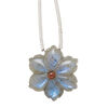 Labradorite / garnet 1pkg1, hand-cut top-drilled double-sided carved flower bead natural B grade, 20mm image number 0