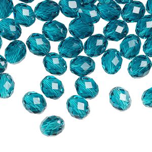 Bead 288pk blue zircon, Swarovski® 7x6mm olive briolette 5044