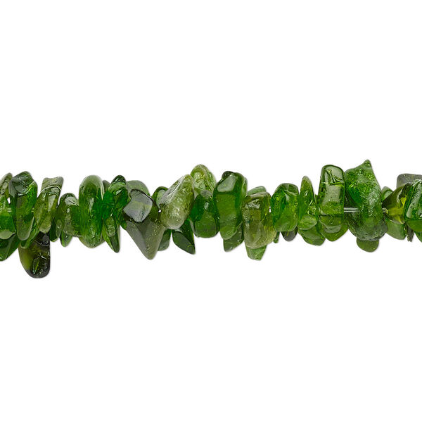 Bead, chrome diopside (natural), small to large chip, Mohs hardness 5-1/2 to 6. Sold per 15-1/2" to 16" strand. image number 0