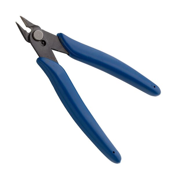 Pliers, nipper, steel and plastic, blue, 5-1/8 inches. Sold individually. image number 0