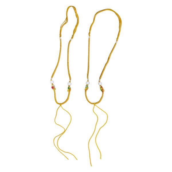 Imitation silk / jadeite 1pkg2, macramé necklace cord adjustable 20 inch / 5.5 inch dangle 2-3.5mm image number 0