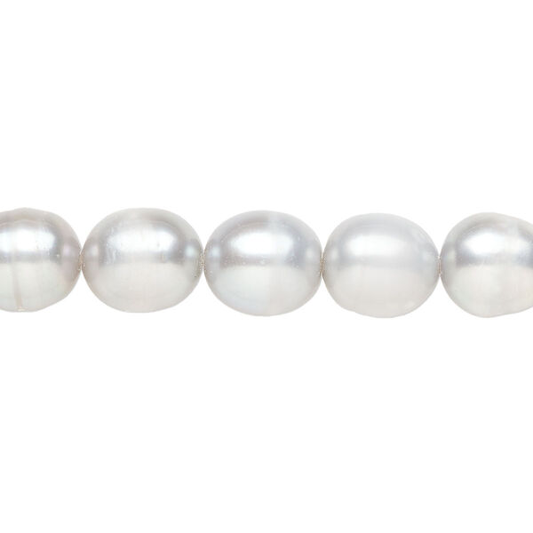 Freshwater pearl 1pkg1, rice C grade, 15 inch 9-10mm soft grey cultured image number 0