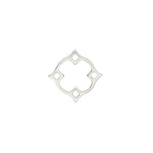 Component, Amoracast®, sterling silver, 13mm nimbus diamond. Sold individually.