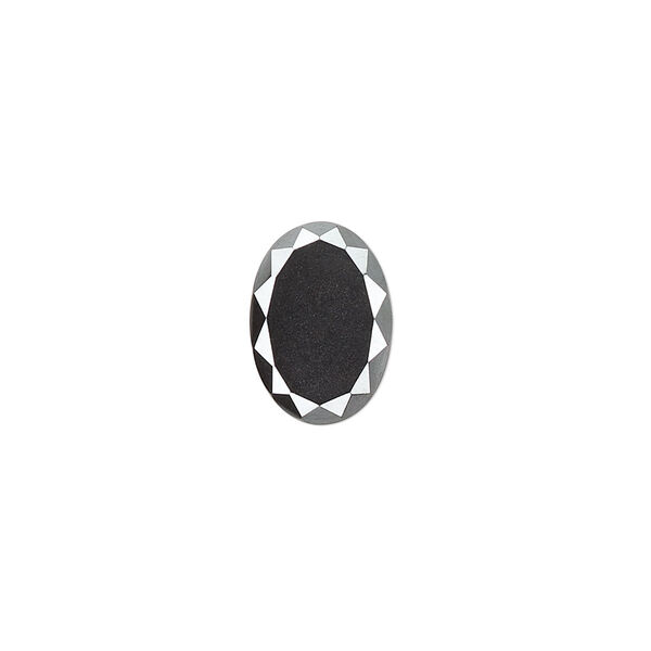 Cabochon, Hemalyke™ (man-made), 14x10mm calibrated faceted oval. Sold individually. image number 0