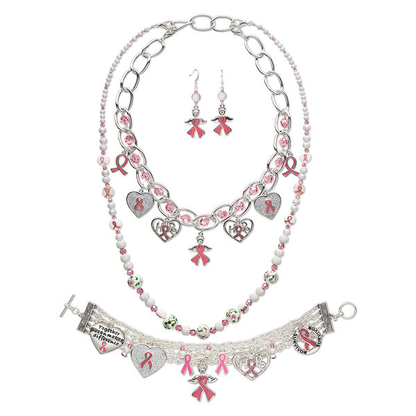 Necklace, bracelet and earring set, One of a Kind Jewelry, 19 inches. Only one available. image number 0