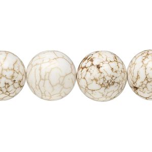 Magnesite 1pkg1, round bead 15.5-16 inch 15mm