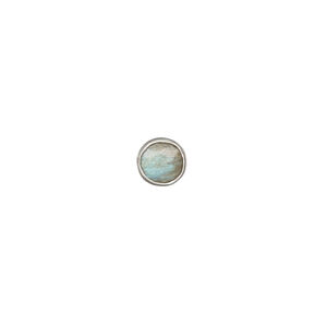 Bead 1pkg1, labradorite (natural) and sterling silver, 6.5mm , top-drilled double-sided faceted flat round.