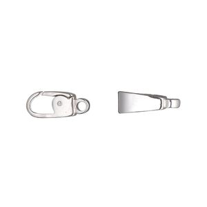 Clasp self-closing 1pkg1 sterling silver, 10x5mm smooth, 1-strand