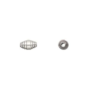 Bead, Hill Tribes, antiqued sterling silver, 7x5mm wrapped melon. Sold per pkg of 6.