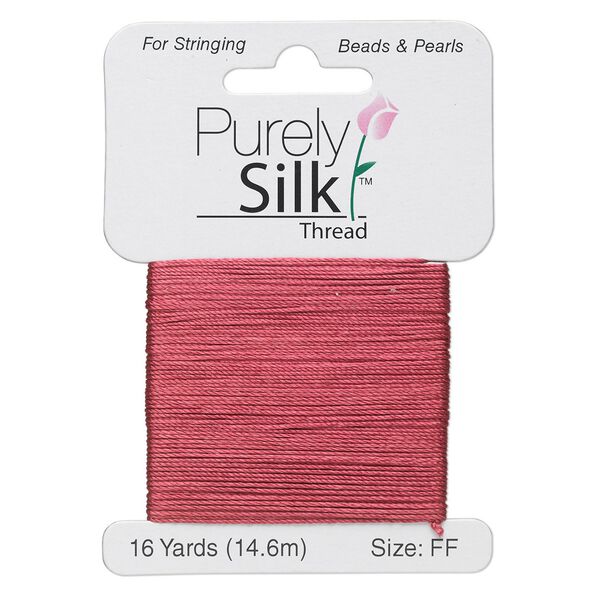 Thread, Purely Silk™, maroon, size FF. Sold per 16-yard card. image number 0