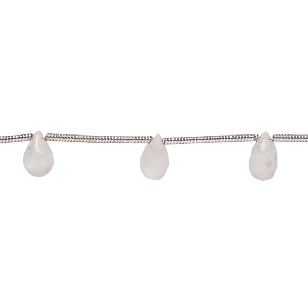 Rainbow moonstone 1pkg11, hand-cut top-drilled faceted teardrop bead natural 5x4mm-7x5mm image number 0