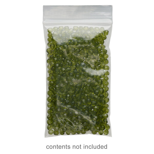 Bag, Tite-Lip™, plastic, clear, 3x5-inch top zip. Sold per pkg of 100. image number 0